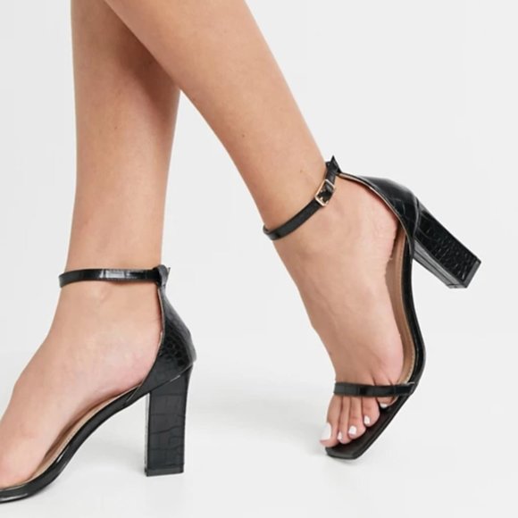 RAID Dania square toe heeled sandals SIZE 6 black - Picture 5 of 6